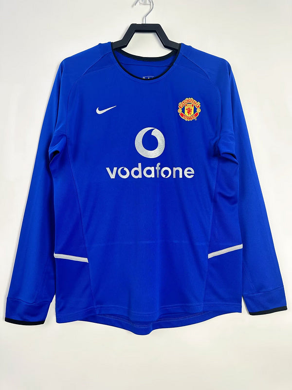 Retro 2002/03 Manchester United Segunda Visita Manga Larga