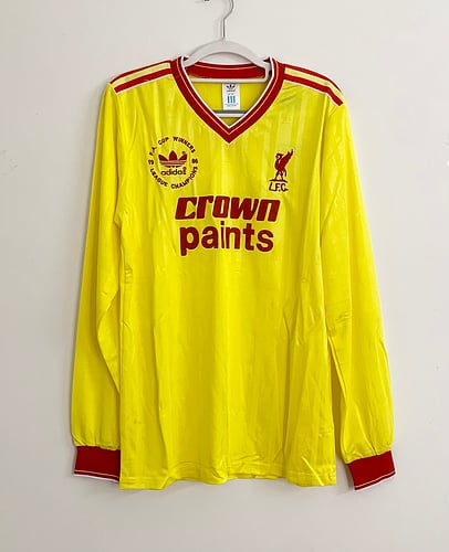 Retro 1985/86 Liverpool Visita - Manga Larga
