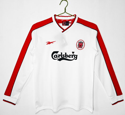 Retro 1998 Liverpool Visita Blanca Manga Larga